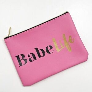 Ruby + Cash Babe Life pink zip up pouch